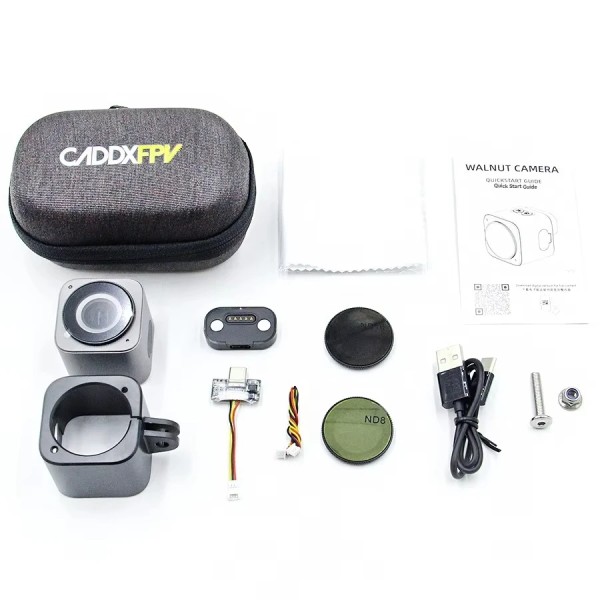 CADDX WALNUT 4K/60fps FOV150 IP64 60g Action Camera Built-in 600mAH Battery Gyroflow ND8 ND16 for Cinewhoop
